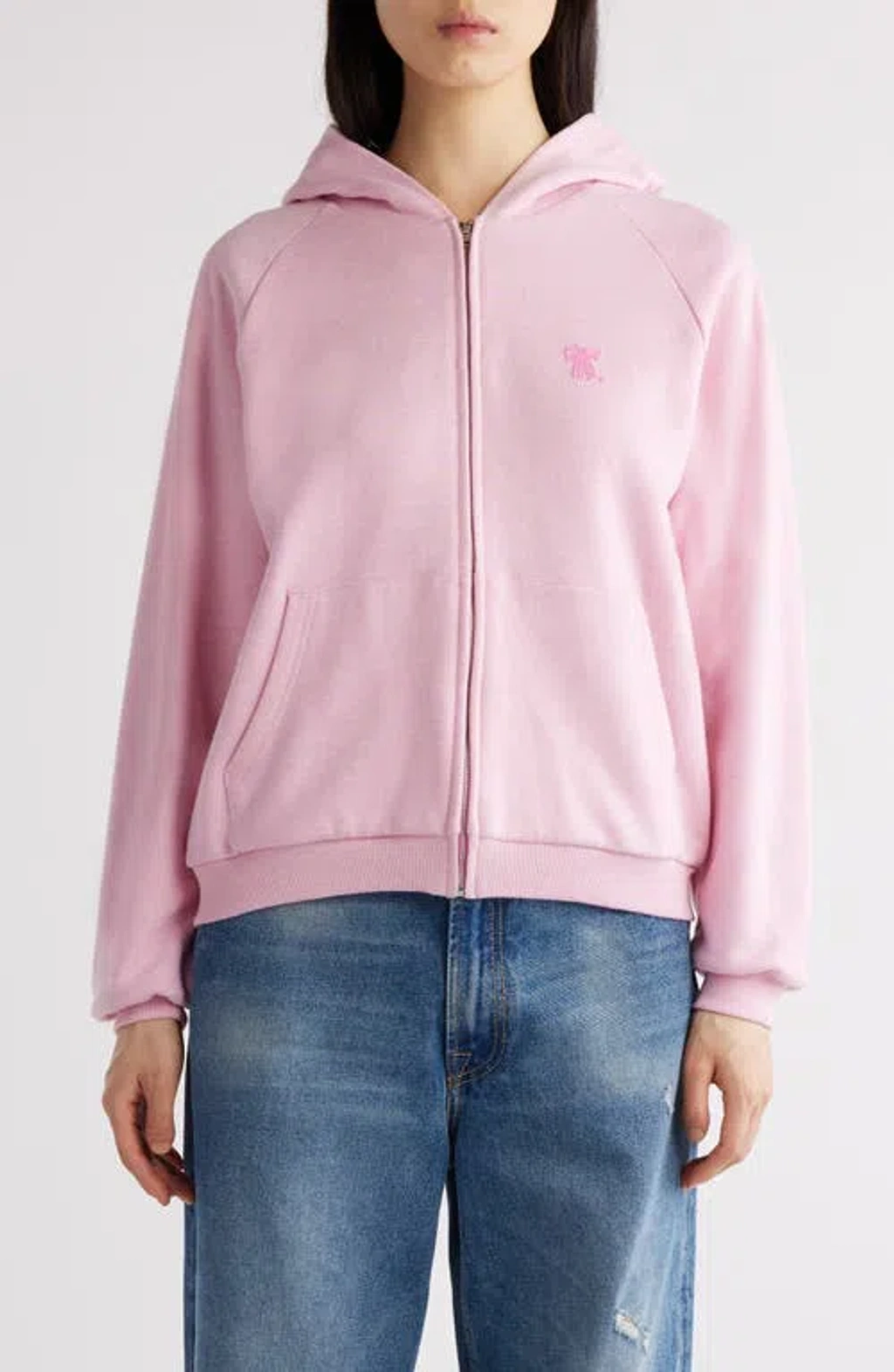 Acne Studios Fupiter Sport Zip Hoodie In Bp5 Bubble Pink | ModeSens