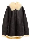 Acne Studios Leather Shearling Jacket In Black
