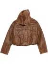 Acne Studios Garment-dyed Denim Jacket In Brown