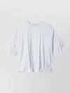 Acne Studios Womens Grey Melange Eniko Gathered Brand-patch Cotton-jersey T-shirt In Blue