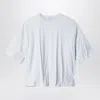 Acne Studios Womens Grey Melange Eniko Gathered Brand-patch Cotton-jersey T-shirt In White