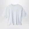 Acne Studios Womens Grey Melange Eniko Gathered Brand-patch Cotton-jersey T-shirt In White