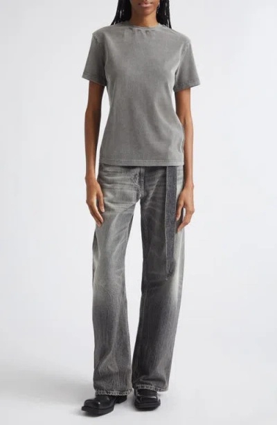 Acne Studios Gender Inclusive Cotton Crewneck T-shirt In Gray