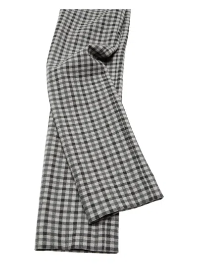 Acne Studios Gingham Check Trousers In White