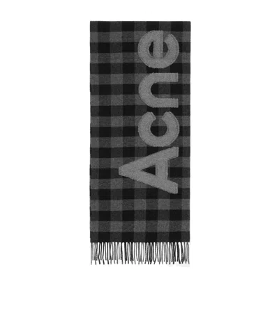 ACNE STUDIOS GINGHAM LOGO SCARF