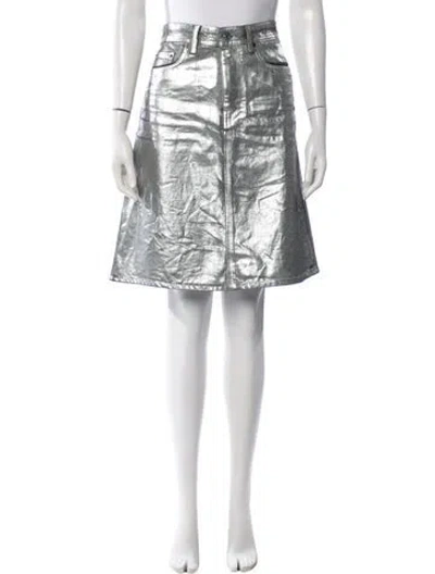 Pre-owned Acne Studios Glitter Accents Mini Skirt In Green/grey