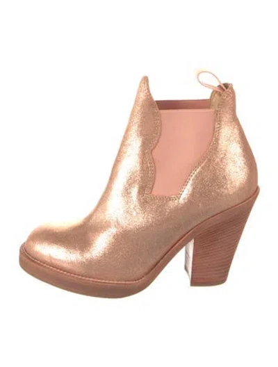 Pre-owned Acne Studios Glitter Chelsea Boots In Neutrals/pink
