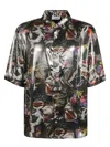 Acne Studios Sandro Printed Fluid Tech Shirt In Black Print