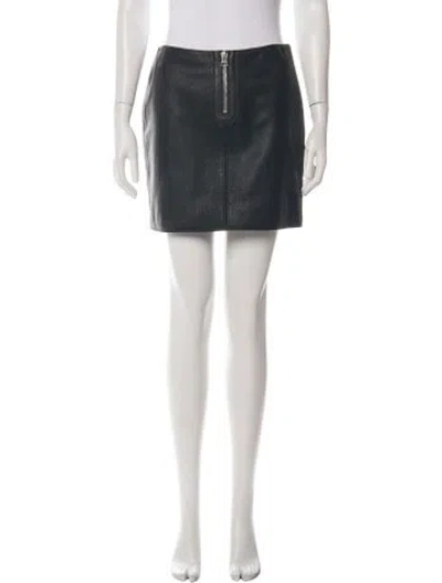 Pre-owned Acne Studios Goat Leather Mini Skirt In Green