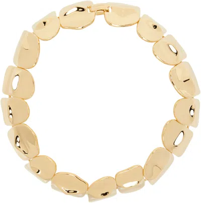 Acne Studios Gold Brass Croco Scale Necklace