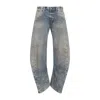 Acne Studios Distressed Low Waist Cotton Jeans In Blue