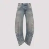Acne Studios Distressed Low Waist Cotton Jeans In Blue