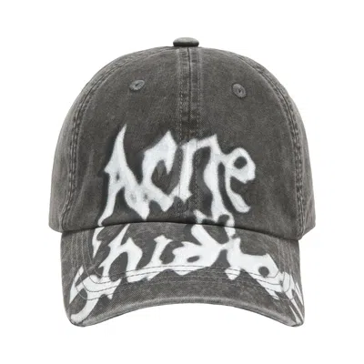 Pre-owned Acne Studios Gothic Logo Cap 'faded Black' | Men's Size Onesize