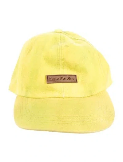 Pre-owned Acne Studios Gradient Denim Baseball Cap In Yellow