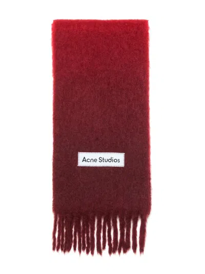 Acne Studios Gradient-effect Scarf In Red