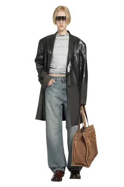 Acne Studios Gradient Herringbone Coat In Black