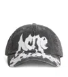 Acne Studios Graffiti Logo Baseball Cap In Gray