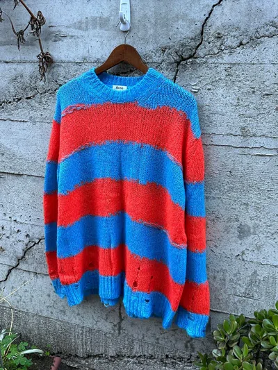 Pre-owned Acne Studios Grail Acne Kurt Cobain Distressed Mohair Sweater In Multicolor