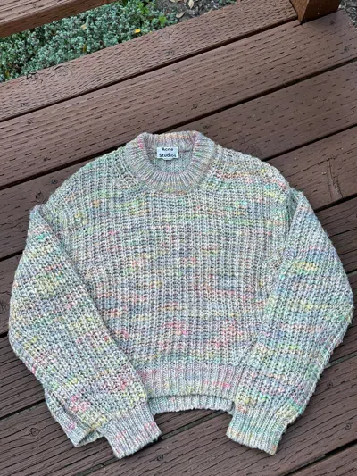 Pre-owned Acne Studios Grail  Italian Cotton Candy Zora Sweater In Multicolor