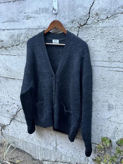 Pre-owned Acne Studios Grail  Mohair Cardigan In Black