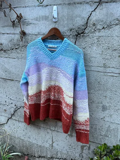 Pre-owned Acne Studios Grail  Multi Sea Waves Sweater In Multicolor