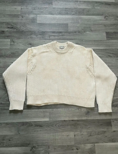 Pre-owned Acne Studios Grail  Ribbed Sweater In Cream