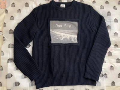 Pre-owned Acne Studios Grailed Fw2014 “you First” Knit In Navy