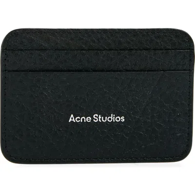 Acne Studios Grained Leather Card Holder In Black