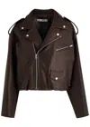 Acne Studios Brown Leather Over Bomber Jacket Women In Brown