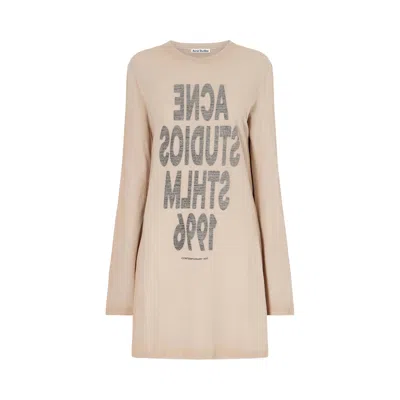 Pre-owned Acne Studios Graphic Dress 'light Beige' | Tan | Women's Size S In Brown