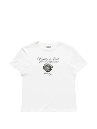 Acne Studios Graphic Jersey T-shirt In White