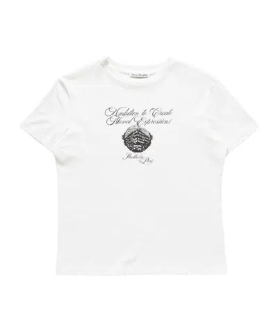 Acne Studios Short Sleeve Jersey Top Seasonal Graphic In White