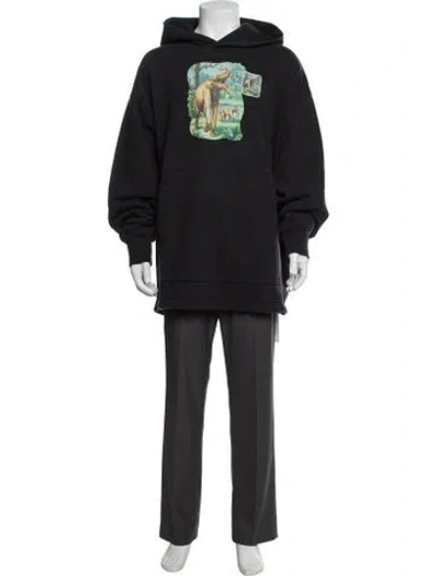 Pre-owned Acne Studios Graphic Print Crew Neck Hoodie In Blue