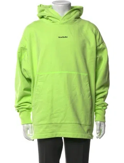 Pre-owned Acne Studios Graphic Print Crew Neck Hoodie In Green