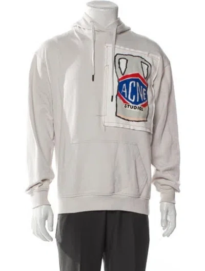 Pre-owned Acne Studios Graphic Print Crew Neck Hoodie In Neutral