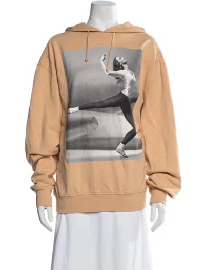 Pre-owned Acne Studios Graphic Print Crew Neck Hoodie In Neutrals