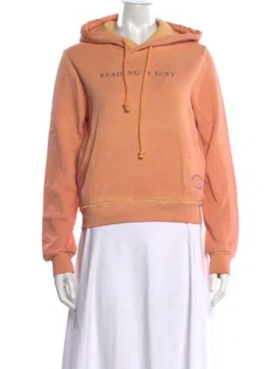 Pre-owned Acne Studios Graphic Print Crew Neck Hoodie In Orange