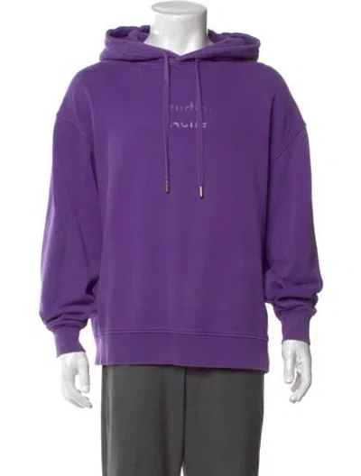 Pre-owned Acne Studios Graphic Print Crew Neck Hoodie In Purple