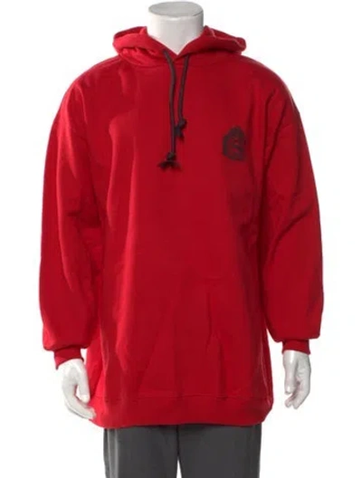 Pre-owned Acne Studios Graphic Print Crew Neck Hoodie In Red