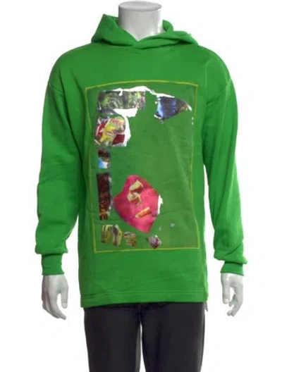 Pre-owned Acne Studios Graphic Print Crew Neck Hoodie W/ Tags In Green