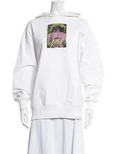 Pre-owned Acne Studios Graphic Print Crew Neck Hoodie In White