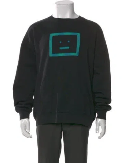 Pre-owned Acne Studios Graphic Print Crew Neck Pullover In Black