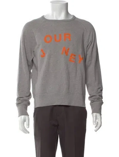 Pre-owned Acne Studios Graphic Print Crew Neck Pullover In Gray