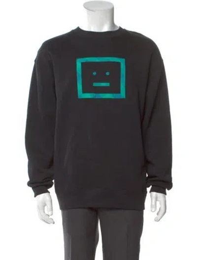 Pre-owned Acne Studios Graphic Print Crew Neck Pullover In Gray