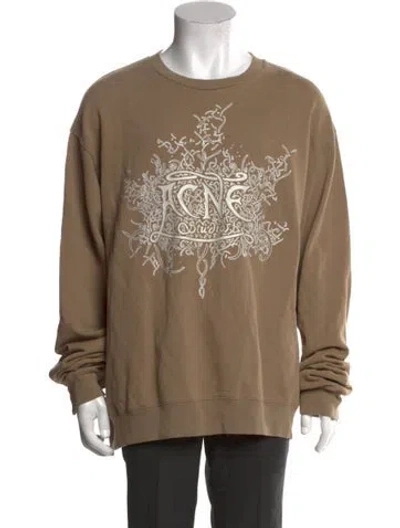 Pre-owned Acne Studios Graphic Print Crew Neck Pullover In Neutral