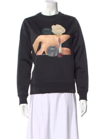 Pre-owned Acne Studios Graphic Print Crew Neck Sweater In Black