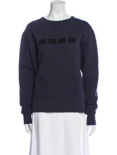 Pre-owned Acne Studios Graphic Print Crew Neck Sweater In Blue