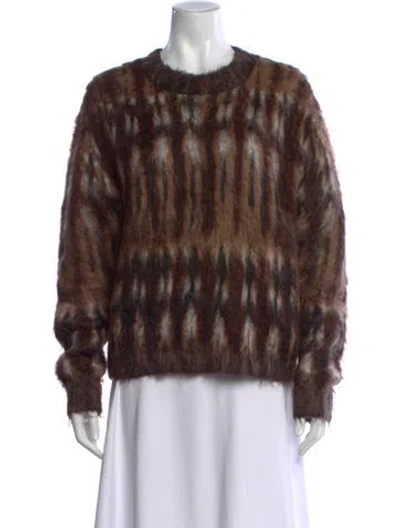 Pre-owned Acne Studios Graphic Print Crew Neck Sweater In Brown