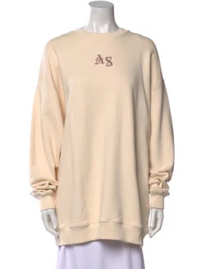 Pre-owned Acne Studios Graphic Print Crew Neck Sweater In Neutral