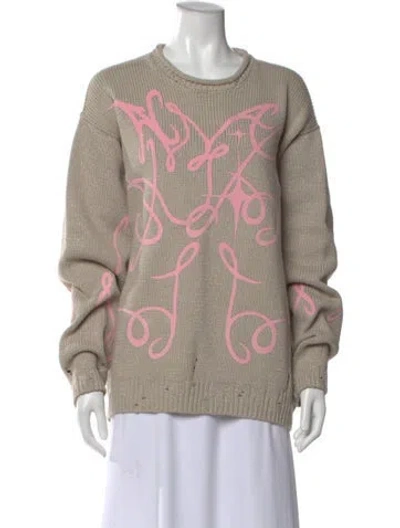 Pre-owned Acne Studios Graphic Print Crew Neck Sweater In Neutral